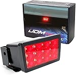iJDMTOY Dark Smoked Lens F1 Style Full LED Rear Fog Light Kit Compatible With 2011-2021 Subaru Impreza/WRX STi or XV Crosstrek with Tail Running and Strobe Flashing Brake Feature