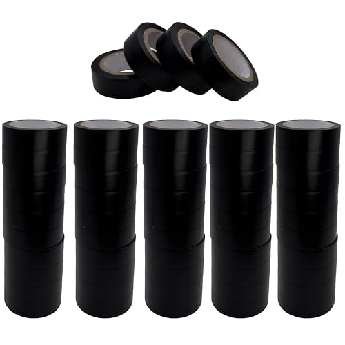 Image of 8503 Pk50 General Electrical Tape Black PVC Rolls 10 Meter Each Strong Flame Resistant Adhesive Vinyl Insulation Tape for Wiring Bundling Sealing Repairs Black Electric or Automotive Use