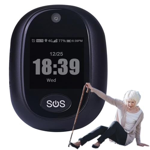 Colgante localizador GPS para sistema de alerta de ancianos, llamada de voz 4G, pantalla táctil, botón de emergencia SOS, recordatorio de medicamentos, gestión de la salud para Alzheimer y autismo