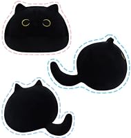 SNOWOLF Nette Katze Plüsch Umarmung Kissen Gefüllte Tiere Spielzeug, Kawaii Plüsch Spielzeug Super Soft Cartoon Wurf Kissen für Mädchen Jungen Brithday Geschenk (30cm, schwarz) – Ansicht 2