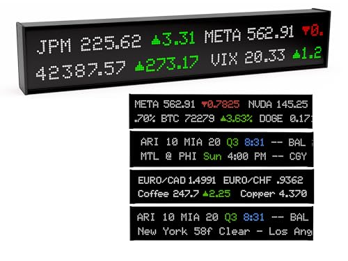 Quotron Classic Delivering Real Time Stock All Major League Sports Crypto Forex Commodities Weather. Dual Line Streaming. Industry Highest Resolution Stream on P3 LED.