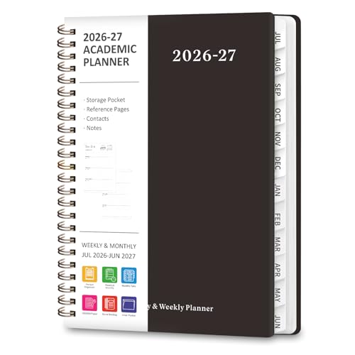 Planner 2026-2027, Weekly and Monthly Academic Year Calendar Planner, July 2026 - June 2027, Daily...