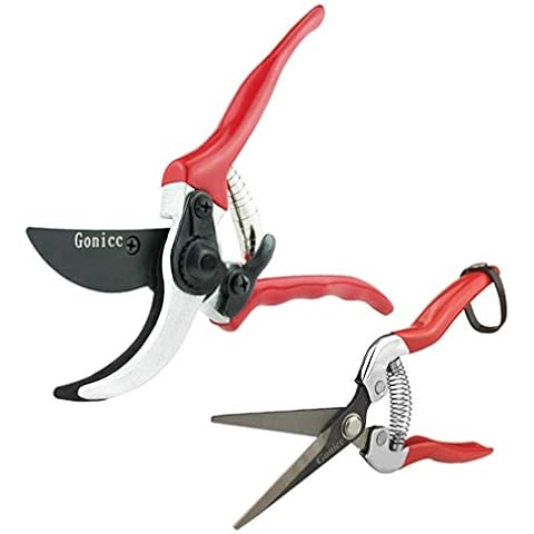 gonicc 8" Professional Sharp Bypass Pruning Shears(GPPS-1002) and Micro-Tip Pruning Snip (GPPS-1008), Tree Trimmers Secateurs,Hand Pruner, Garden Shears,Clippers for The Garden. Cover