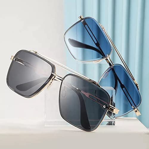 Image of Dervin UV Protected Driving Pilot Gradient Square Metal Body Sunglasses for Men and Women