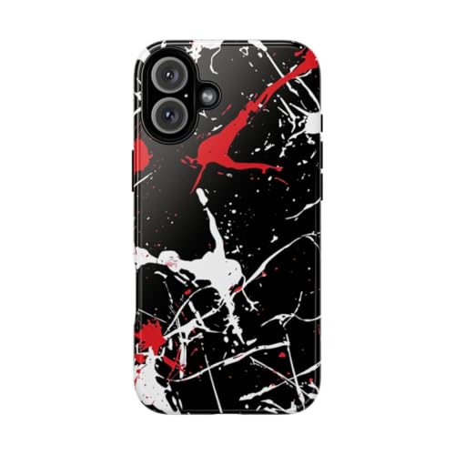 Coque brillante iPhone 16 Plus motif abstrait peinture premium
