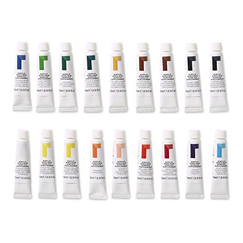 Image of Reeves Acrylic Paint-10ml, Set of 18