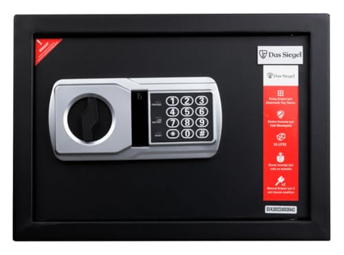 Das Siegel Çelik Elektronik Şifreli ve 2 Anahtarlı Para Değerli Eşya Ofis Ev Otel Kasası 25DSAB