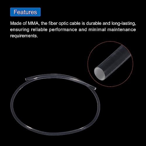 Image of MECCANIXITY PMMA Fiber Optic Light Side Glow Cable, 8mmx1m LED Transparent for Hotels, KTV, DIY Art, Home Decoration
