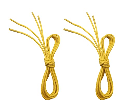 Image of VSUDO 2 Pair Waxed Round Dress Shoe Laces for Men, 1 /8 inch Thin Shoelaces