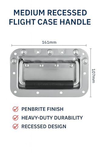 Image of PENN ELCOM Medium Recessed Handle - Combo of 4 (16.1 * 10.7 * 16.1) Wooden Storage Chests, Toolboxes, Equipment Cases, Instrument or Flight Cases, Heavy-Duty Drawers or Trunks | Sliver