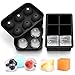 Produktbild TOPELEK Eiswürfelform Silikon, 6-Fach 2 Stück Eiswürfelschalen, 45mm groß Eiswürfel und Eiskugel, Eiswürfelbehälter mit Deckel, BPA Frei Ice Cube Tray perfekt für Gekühltes Bier, Cocktails, Whisky
