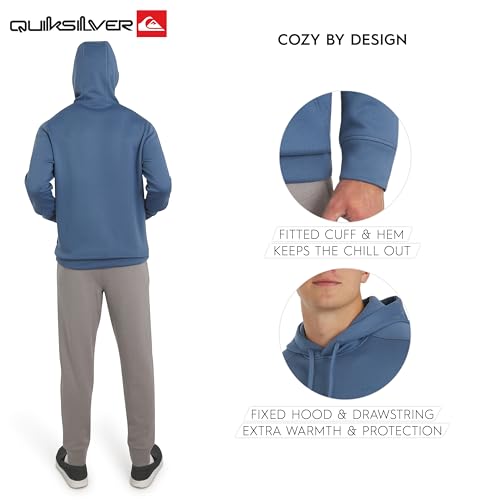 Image of Quiksilver Men's Regular Fit Active Performance Heavyweight Jacquard Mesh and Polar Fleece Pullover Hoodie (S-XL)