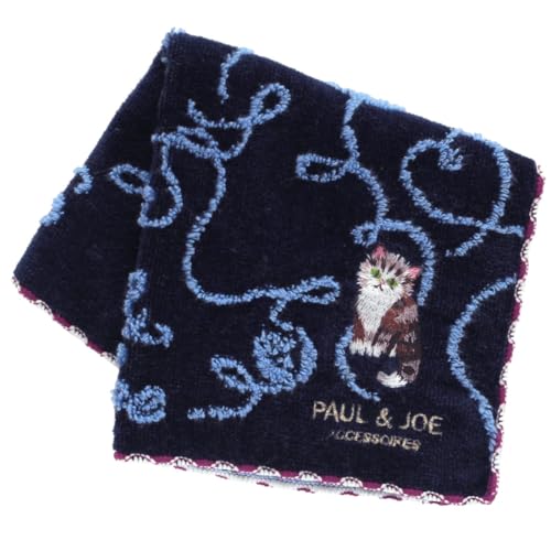 【PAUL＆JOE ACCESSOIRES】 ポール＆ジョー タオルハンカチ 子猫 (ネイビー) 婦人 レディース タオル ハンドタオル 約25cm 000308-0011-03のサムネイル