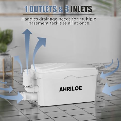 Image of 450W Sink Pump with 3 Inlets /1 Outlets, Macerator Pump(Not for Toilet) | 450W Utility Sink Pump with 3 Inlets /1 Outlets, 0.6HP Macerator Pumps for Sink(Not for Toilet)