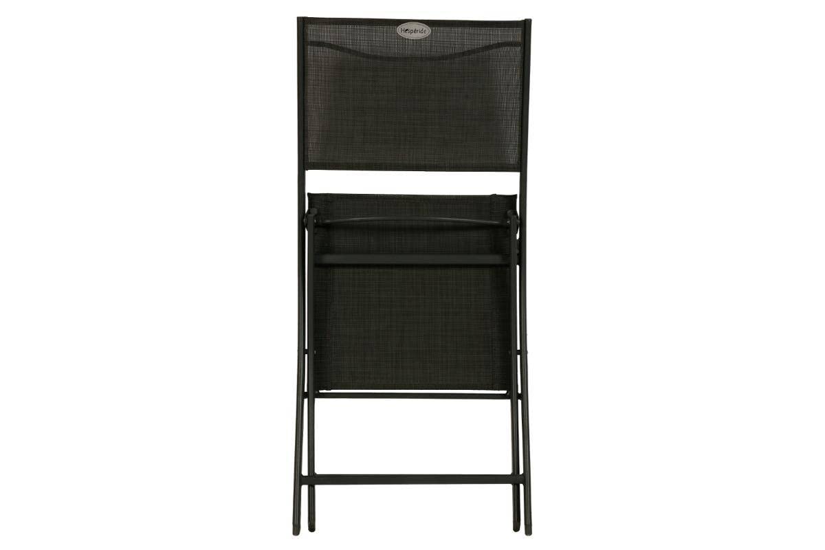 Hespéride - Lot de 4 Chaises de Jardin Pliantes Modula Anthracite - Acier Traité Epoxy Texaline - Dim 46 x 52 x 87 cm - Meuble d'Extérieur Pliable