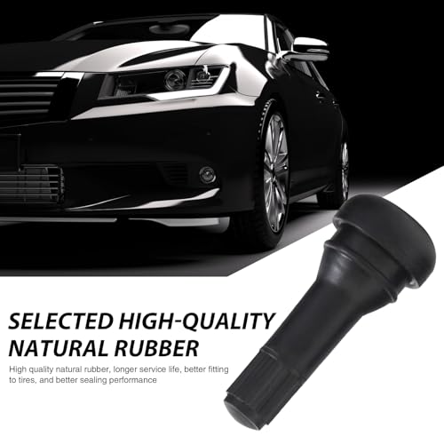 Image of ijuicy 5 PCS Car TR413 Tire Valve Stems, Pure Copper Bbody Anti-Rust Tubeless Valve Stems, Rubber Snap-in Tire Valve, Universal for Tubeless 0.45 Inches Rim Holes on Standard Vehicle Tires (Black)