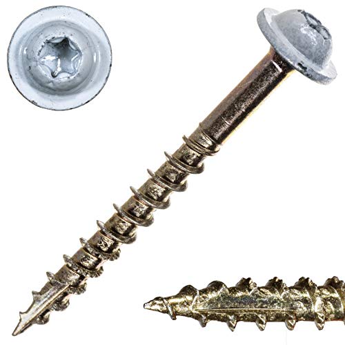 #9 x 1-3/4" Tornillos Saberdrive Blanco para Gabinetes 1 LB, Aproximadamente 123 Piezas, Tornillos Duraderos para Madera con Rosca Serrada para Fijación Segura miniatura 3