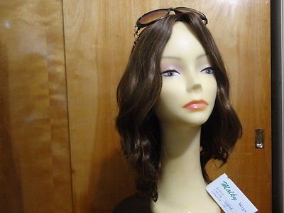 Malky European Sheitel Multidirectional Kosher Wavy Hair Wig Medium Brown size S