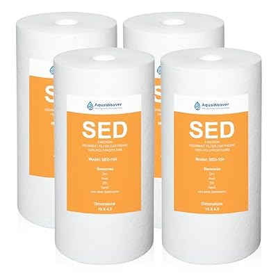 AquaWeaver 5 Micron 10" x 4.5" Whole House Sediment Water Filter Replacement Cartridge for DGD-5005,Culligan WH-HD200-C,HD-950A, AP817,RFC-BBSA, AP810, SED-154, 4PACK