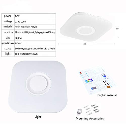 Plafonnier LED 24W Bluetooth RVB avec télécommande et contrôle par application - 8