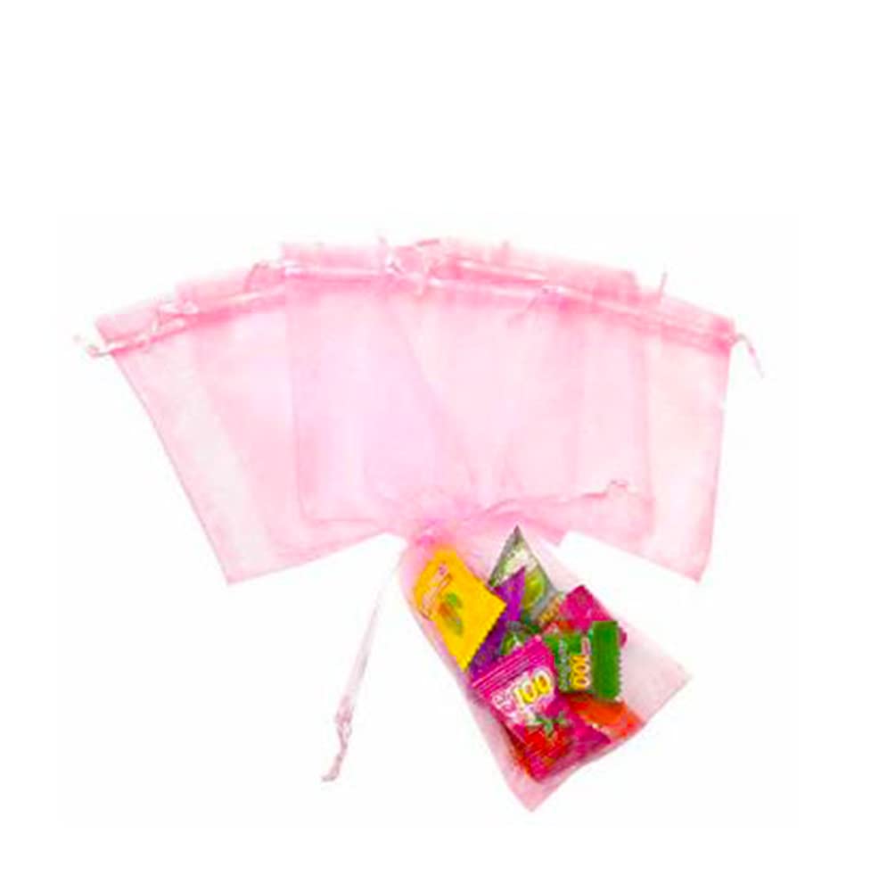 DMS RETAIL Organza Drawstring Pouch Wedding Return Gift Favor Dryfruit Packing Organza Return Gift |Drawstring Pouches for Wedding | Jewellery Pouch Potli 9 X12 CMS 25 Pcs (PINK) - Image 3 thumbnail