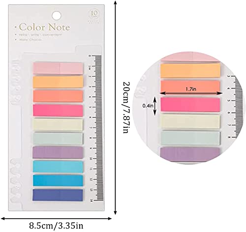 Image of Sticky Tabs for Notebooks - 1200 Pcs Sticky Index Tabs, PET Page Markers for Book Annotation, File & Office Use - Multicolor Sticky Flags (Pack of 6)