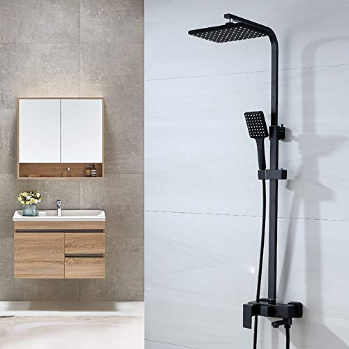 Ensemble de robinet de douche noir avec mitigeur de baignoire à levier unique - 4