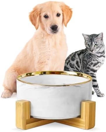 Ceramic Elevated Dog Feeder | Cat Feeder | 850 ml | Dog Drinker |...