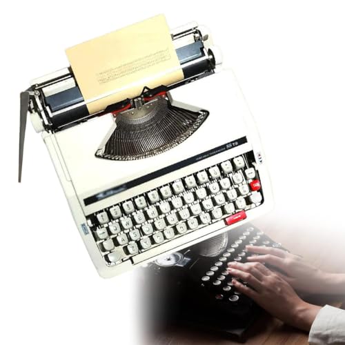 Przenośna maszyna do pisania ręcznego z futerałem, klawiatura retro mechaniczna, Nostalgiczne narzędzie do pisania dla twórców, Wystrój pulpitu w stylu vintage, Klasyczne akcesoria biurowe, Nie potrze