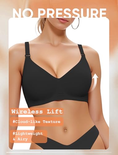 Image of Wireless Bras for Women No Underwire Seamless Buttery Bralettes Smoothing Women's Bras Full Coverage Shapedly Bra