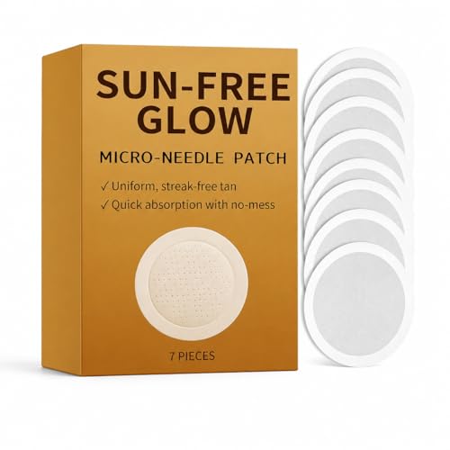 Sun-Free Glow Patch 7 Pieces Round Micro-Tip Beauty Patches Peel and Place Body Glow patch fes or Easy Routine Use No-Mess Self-Tanning Patches Format for Travel Daily Beauty and On-the-Go Care