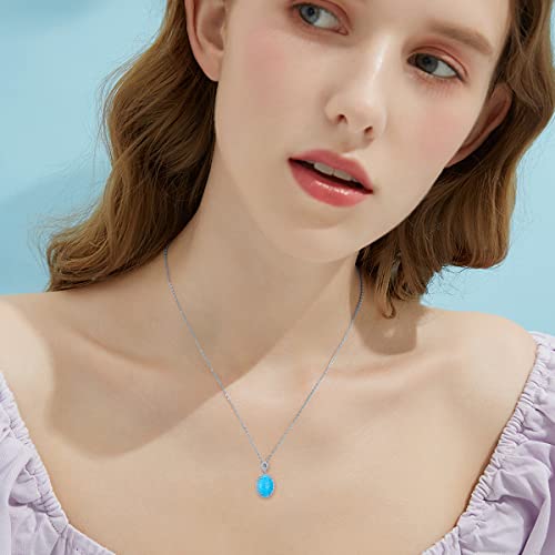 Bethza Turquoise Necklace For Women 925 Sterling Silver Natural Turquoise Pendant For Wife Girlfriend Turquoise Jewelry Gift For Christmas Valentine’s Day #TOP3
