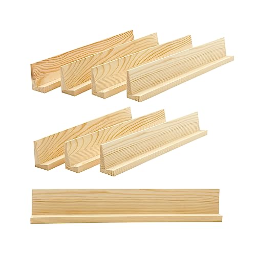 Cregugua 8 Pack Wooden Domino Racks 13.3 Inches Unfinished Wood