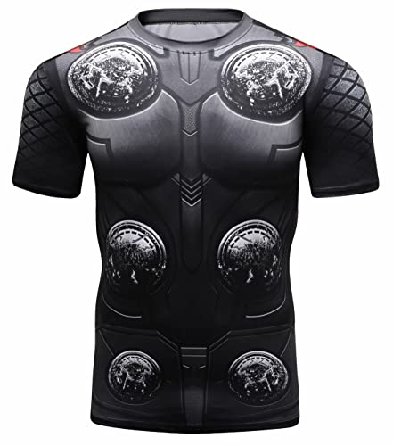 Men's Compression Base Layer Tops Short Sleeve Outdoor Athletic Shirts Running T Shirts