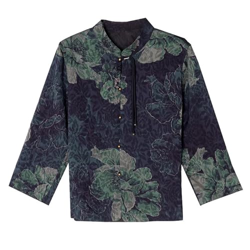 Chemise style national chinois à manches longues pour le printemps confortable