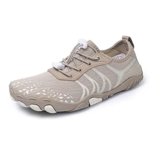 Genérico Zapatos Acuáticos de Natación para Hombre y Mujer al aire libre Secado Rápido Pies Descalzos Zapatos Acuáticos para Playa Senderismo Buceo Barco Río Deportes Acuáticos Completos, caqui, 42 EU