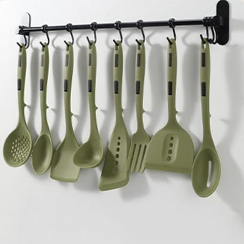 Set di utensili da cucina in silicone, resistenti al calore, per pentole antiaderenti, accessori essenziali per cottura e cottura