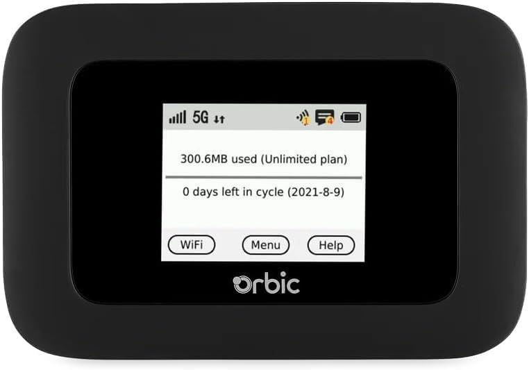 Orbic Speed 5G UW (R500L5) | for Verizon | 5G MiFi Mobile Hotspot Router | Black (Renewed)