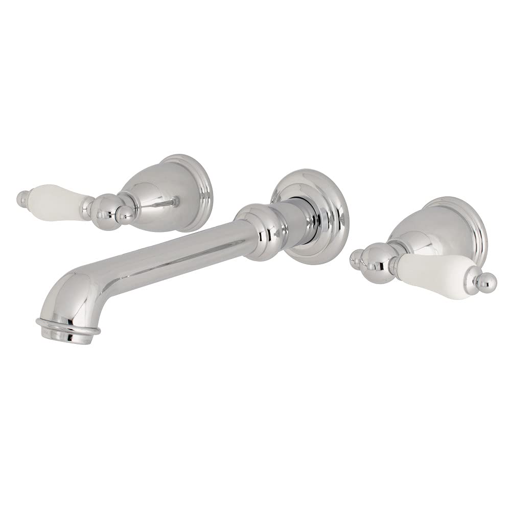 Robinet lavabo mural laiton poli chromé 25,4cm Kingston