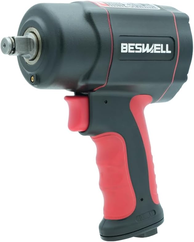 BESWELL® 1/2" Light Weight Balance Weight High Torque Air Impact Wrench with Up to Real 1033 Foot-Pounds Max Loosen Torque Output-BW-112F2N