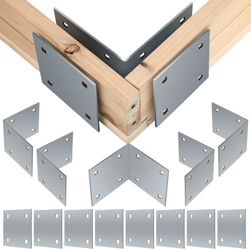 Blulu 12 Pcs Dock Hardware Include Inside Corners and Backer Plates Heavy Duty Dock Hardware Brackets Hardware Back Plates Hot Dip Galvanized Steel Dock Inside Corner Kit Hardware Stationary