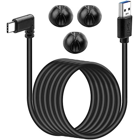 Compatible for Oculus Quest 2 Link Cable 5M, Kuject VR Headset Cable for Oculus Quest 2 / Quest 1, USB 3.0 Type A to C High Speed Data Transfer Charging Cord for Gaming PC & USB C Chargers Cover