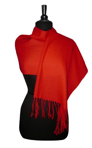 100% Wool Pashmina Solid Scarf RED Color Womens Shawl Wrap Scarves3