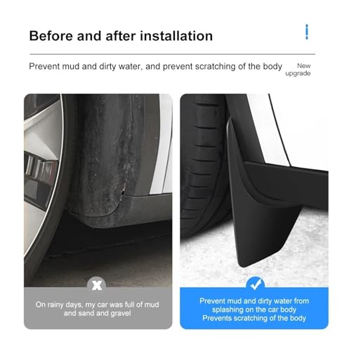 Guardabarros de TPE para Tesla Model Y con diseño suave y antinieve 3