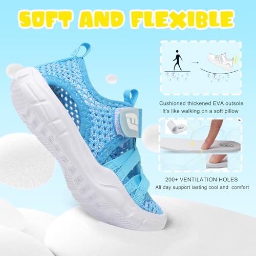 Image of JOINFREE Toddler Boys Girls Water Shoes Breathable Qucik Dry Sport Beach Sandals Lightweight Barefoot Flexible