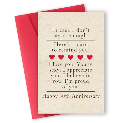 ATTLVV 30th Anniversary Card,30 year Wedding Anniversary Card Gifts,Pearl Anniversary Cards Decoration