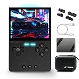 FINGEREVO Trimui Brick ハンドヘルドゲームコンソール 3.2インチ 1024 * 768 IPS スクリーン 3000mAh Trimui-brick オープンソースシステム ポータブルケースとスクリーンプロテクター付き ブラック