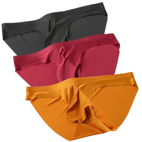 Men's Pouch Trunks Ice Silk Enhance Underwear Briefs Low-Rise Ultra-Thin Bulge Pouch Sport Underpants