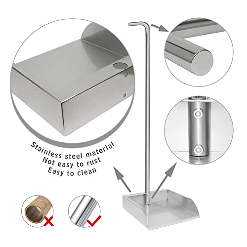 Image of Heavy Duty Stainless Steel Pooper Scoopers Set,33.4 '' Dustpan and Spade Poop Scoop Set for Indoor Outdoor Cleaning Easy Wash,Extremely Durable Upright Standing Garbage Shovel for Pet