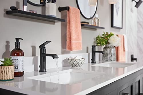 Moen 6702BL Genta LX Bathroom Faucet, Matte Black, Faucet Height: 7-19/20 in - Image 4